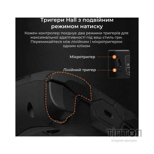 Геймпад Ajazz GP100S 2.4G/BT/USB Switch/PC/iOS/Android RGB Black (GP100S-B)