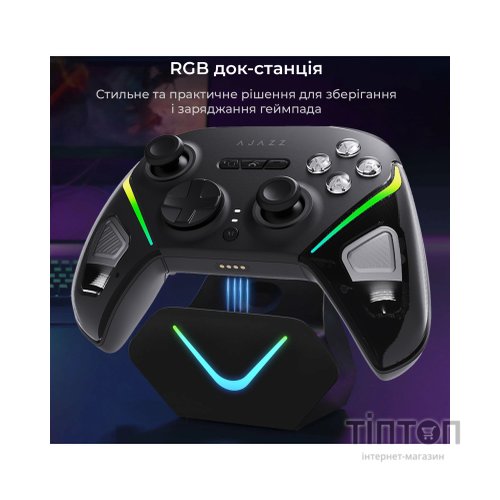 Геймпад Ajazz GP100S 2.4G/BT/USB Switch/PC/iOS/Android RGB Black (GP100S-B)