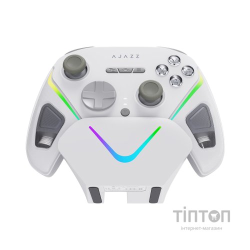 Геймпад Ajazz GP100S 2.4G/BT/USB Switch/PC/iOS/Android RGB White (GP100S-W)