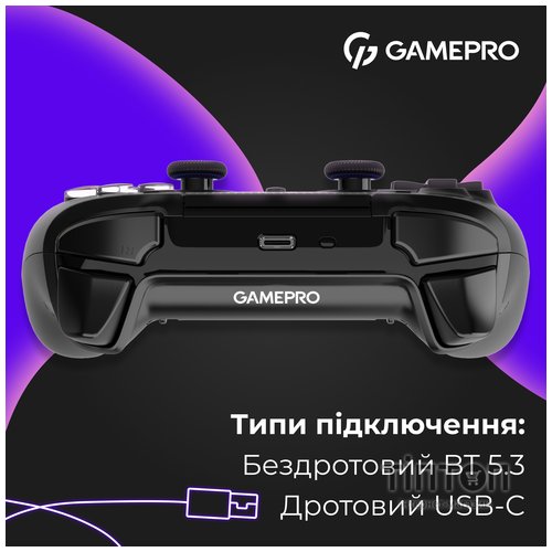 Геймпад GamePro GPS13B BT 5.3/USB/PC/iOS/Android/PS3/PS4 RGB Black (GPS13B)