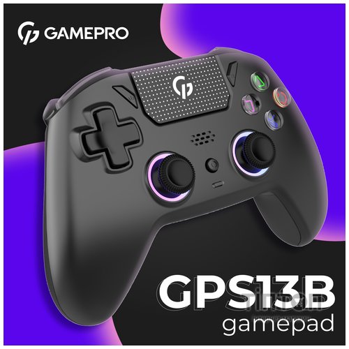 Геймпад GamePro GPS13B BT 5.3/USB/PC/iOS/Android/PS3/PS4 RGB Black (GPS13B)
