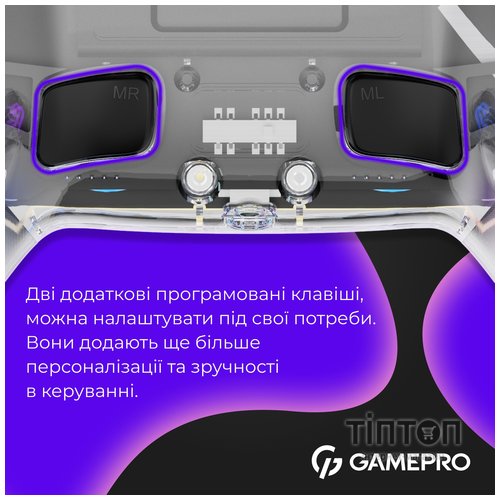 Геймпад GamePro GPS13T BT 5.3/USB/PC/iOS/Android/PS3/PS4 RGB Transparent (GPS13T)