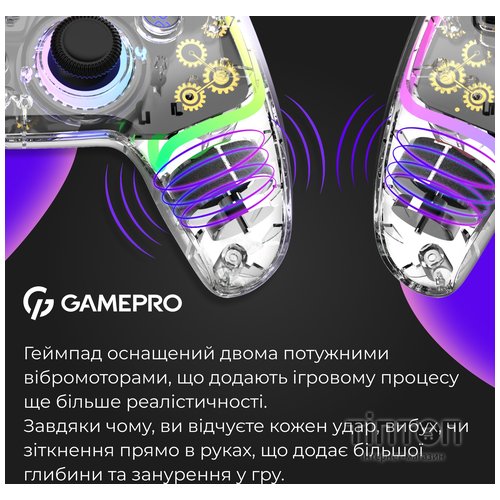 Геймпад GamePro GPS13T BT 5.3/USB/PC/iOS/Android/PS3/PS4 RGB Transparent (GPS13T)