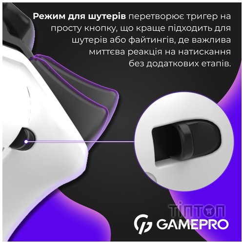 Геймпад GamePro GPS13W BT 5.3/USB/PC/iOS/Android/PS3/PS4 RGB White (GPS13W)