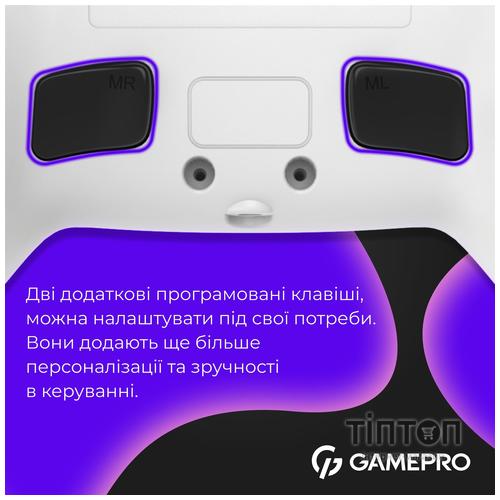Геймпад GamePro GPS20W 2.4G/BT 5.1/USB (Switch/PC/PS/iOS/Android) RGB White (GPS20W)