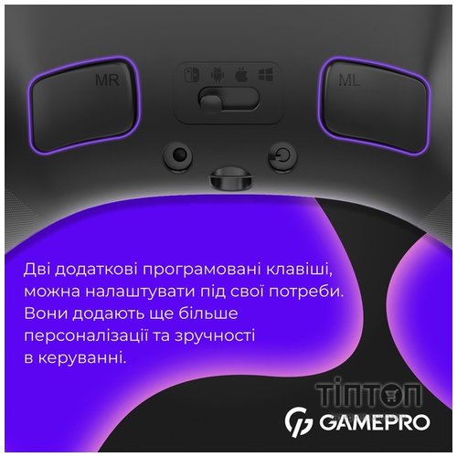 Геймпад GamePro GPX13B 2.4G/BT 5.1/USB/PC/iOS/Android RGB Black (GPX13B)