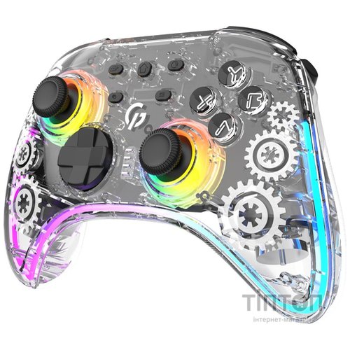 Геймпад GamePro GPX13T 2.4G/BT 5.1/USB/PC/iOS/Android RGB Transparent (GPX13T)