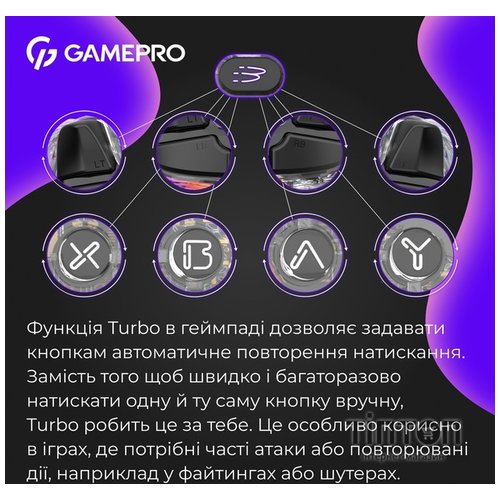 Геймпад GamePro GPX13T 2.4G/BT 5.1/USB/PC/iOS/Android RGB Transparent (GPX13T)