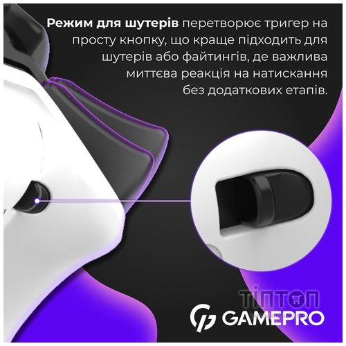 Геймпад GamePro GPX13W 2.4G/BT 5.1/USB/PC/iOS/Android RGB White (GPX13W)