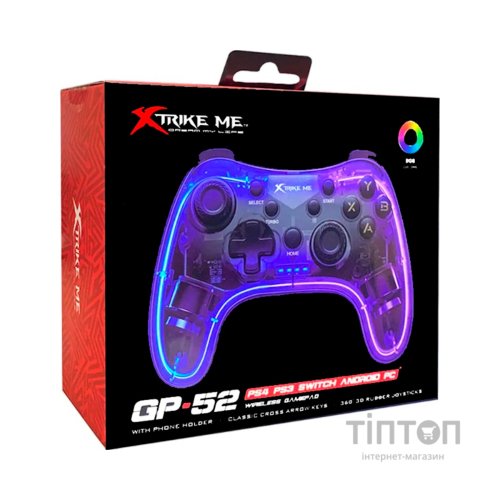 Геймпад Xtrike ME GP-52 Bluetooth RGB PS4/IOS/Android/PC/Nintendo (GP-52)