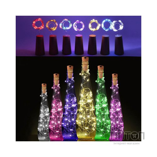 Гірлянда ColorWay пробка для пляшки на батарейках LED 20/2М (5шт/уп) кольорова (CW-GC-20L2BMC)