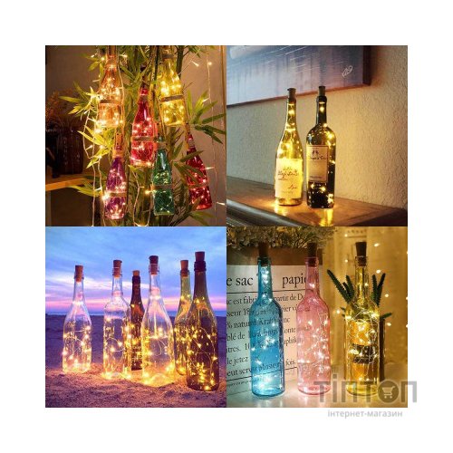 Гірлянда ColorWay пробка для пляшки на батарейках LED 20/2М (5шт/уп) кольорова (CW-GC-20L2BMC)