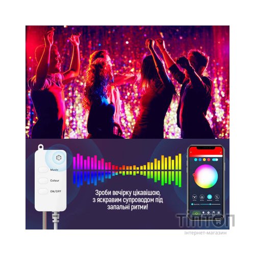 Гірлянда ColorWay Smart LED RGB WiFi+Bluetooth 10M 60LED IP65 (CW-GS-60L10UMC)