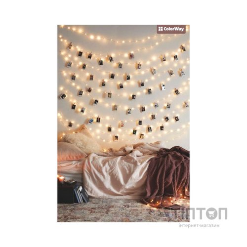 Гірлянда ColorWay Світлодіодна з прищіпками для фото 20 LED / 3 м USB (CW-LCP-20L30BU)
