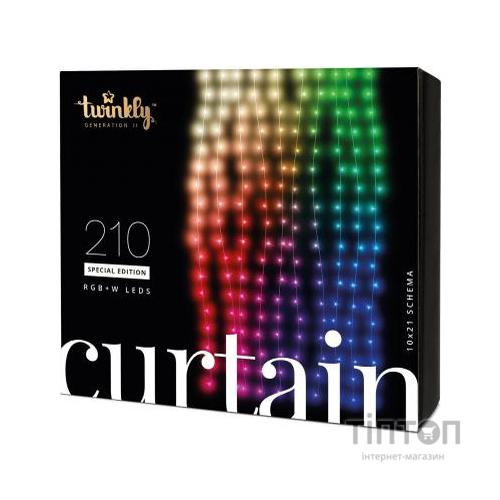 Гірлянда Twinkly Smart LED Curtain,Wall RGBW 210, BT+WiFi, Gen II, IP44 кабел (TWW210SPP-TEU)