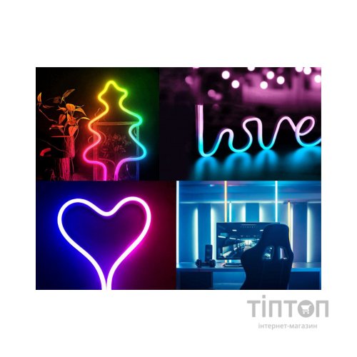 Гірлянда Twinkly Smart LED Flex RGB, гнучкий контур, IP20, 2м, кабель білий (TWFL200STW-WEU)