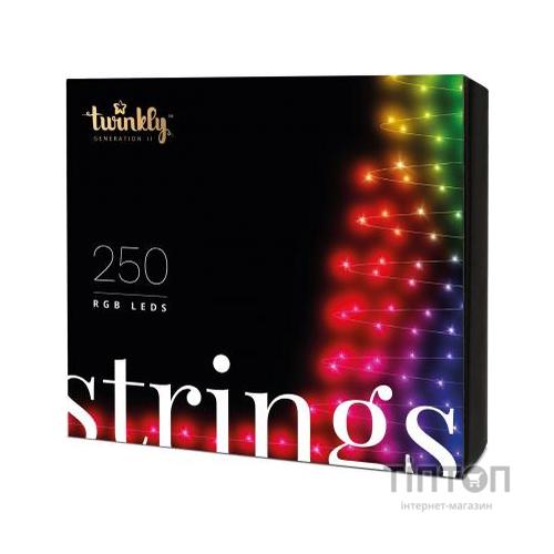 Гірлянда Twinkly Smart LED Strings RGB 250, BT+WiFi, Gen II, IP44 кабель чор (TWS250STP-BEU)