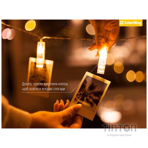 Гірлянда з прищепками ColorWay (CW-LCP-20L30B) 20 LED, 3м