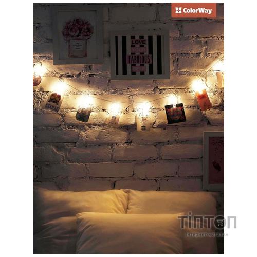 Гірлянда з прищепками ColorWay (CW-LCP-20L30B) 20 LED, 3м