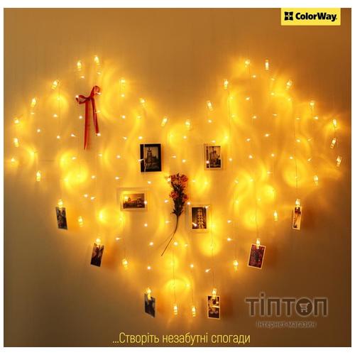 Гірлянда з прищепками ColorWay (CW-LCP-20L30B) 20 LED, 3м
