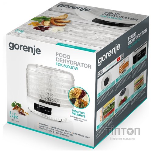 Сушка для овочів та фруктів Gorenje FDK 500 GCW (FDK500GCW)