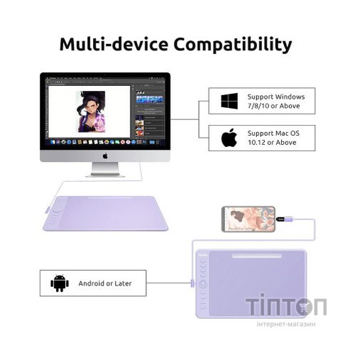 Графічний планшет Parblo Intangbo M Violet (INTANGBOMP)