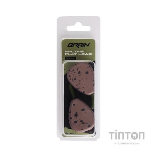 Грузило Brain In-Line Flat Lead 100g 2шт/уп Brown (1858.32.16)