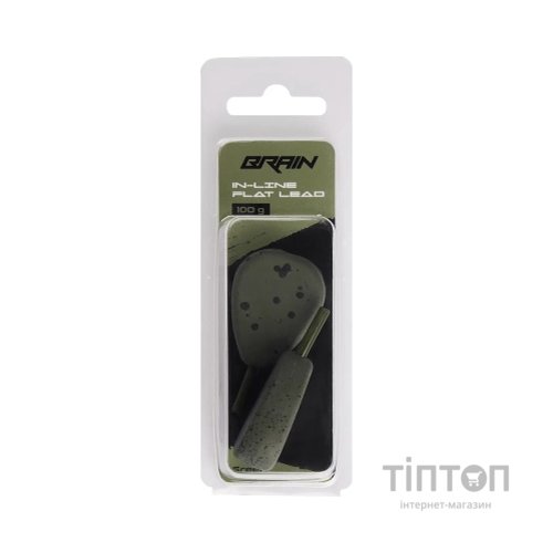 Грузило Brain In-Line Flat Lead 100g 2шт/уп Green (1858.32.06)