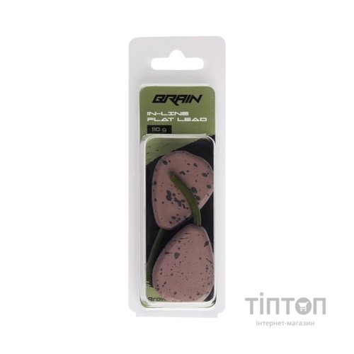 Грузило Brain In-Line Flat Lead 110g 2шт/уп Brown (1858.32.17)