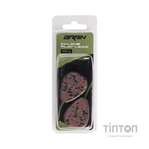 Грузило Brain In-Line Flat Lead 120g 2шт/уп Brown (1858.32.18)