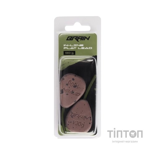 Грузило Brain In-Line Flat Lead 130g 2шт/уп Brown (1858.32.19)