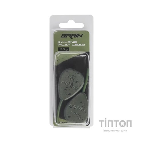 Грузило Brain In-Line Flat Lead 130g 2шт/уп Green (1858.32.09)