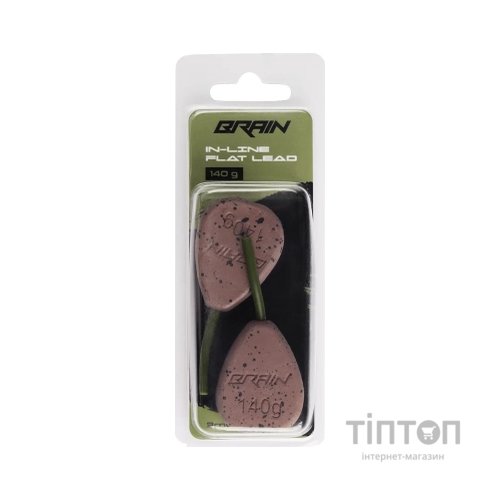 Грузило Brain In-Line Flat Lead 140g 2шт/уп Brown (1858.32.20)