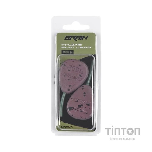 Грузило Brain In-Line Flat Lead 150g 2шт/уп Brown (1858.32.21)