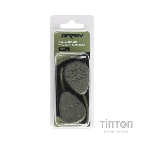 Грузило Brain In-Line Flat Lead 150g 2шт/уп Green (1858.32.11)