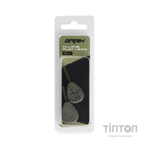 Грузило Brain In-Line Flat Lead 30g 2шт/уп Green (1858.32.02)