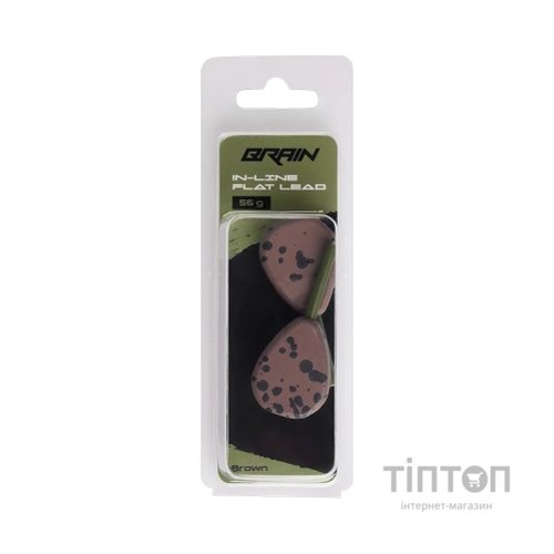 Грузило Brain In-Line Flat Lead 56g 2шт/уп Brown (1858.32.14)