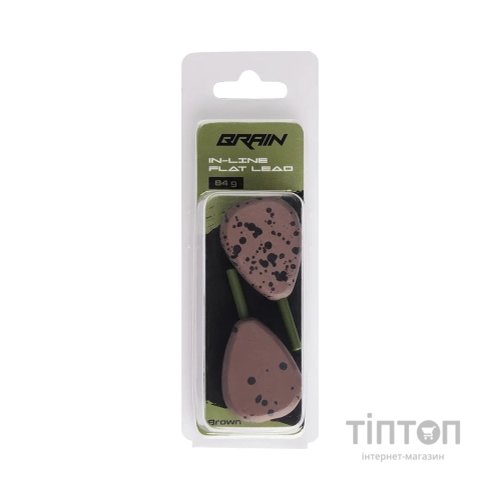 Грузило Brain In-Line Flat Lead 84g 2шт/уп Brown (1858.32.15)