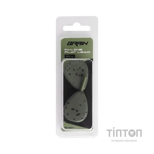 Грузило Brain In-Line Flat Lead 84g 2шт/уп Green (1858.32.05)