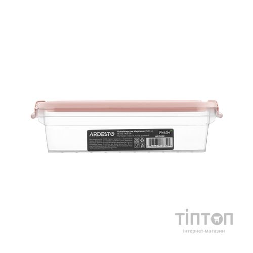 Харчовий контейнер Ardesto Fresh 0.52л, пластик, прямокутна, рожевий (AR1303P)