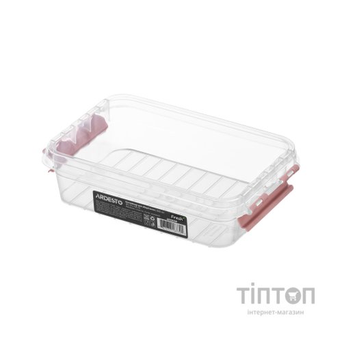 Харчовий контейнер Ardesto Fresh 0.52л, пластик, прямокутна, рожевий (AR1303P)