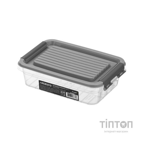 Харчовий контейнер Ardesto Fresh 0.52л, пластик, прямокутна, сірий (AR1303R)