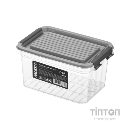 Харчовий контейнер Ardesto Fresh 1.2л, пластик, прямокутна, сірий (AR1304R)