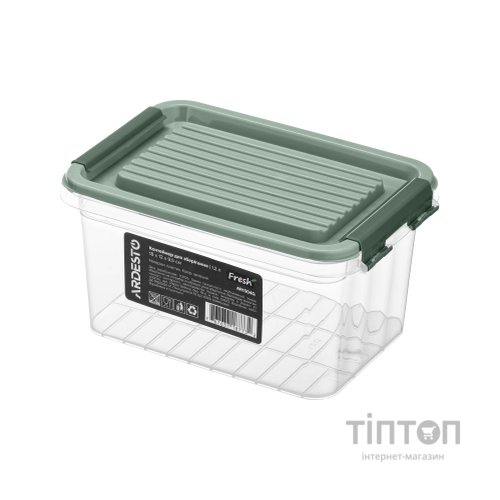 Харчовий контейнер Ardesto Fresh 1.2л, пластик, прямокутна, зелений (AR1304G)