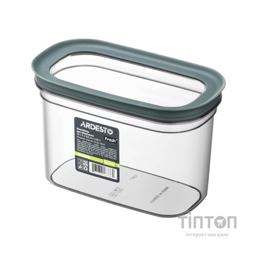 Харчовий контейнер Ardesto Fresh 1.55л, пластик, прямокутна, сірий (AR1309GG)