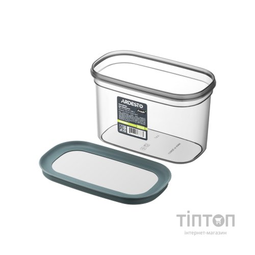 Харчовий контейнер Ardesto Fresh 1.55л, пластик, прямокутна, сірий (AR1309GG)