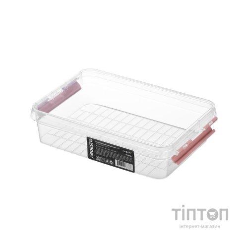 Харчовий контейнер Ardesto Fresh 1.8л, пластик, прямокутна, рожевий (AR1305P)