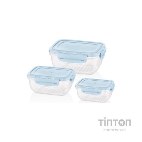 Харчовий контейнер Bager Cook&Lock 3 шт 0.4, 0.8, 1.4 л (BG-525)