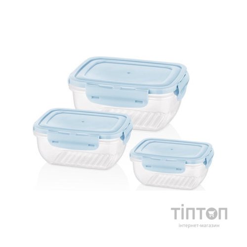 Харчовий контейнер Bager Cook&Lock 3 шт 0.8, 1.4, 2.3 л (BG-526)
