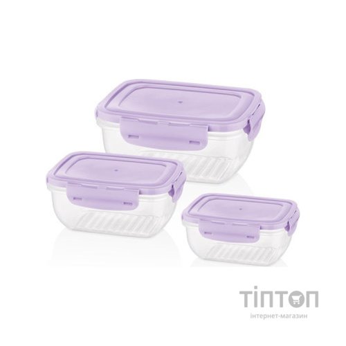 Харчовий контейнер Bager Cook&Lock 3 шт 0.8, 1.4, 2.3 л (BG-526)